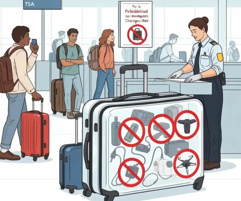TSA y baterías de litio: Lo que sí y lo que no puedes llevar en el equipaje documentado